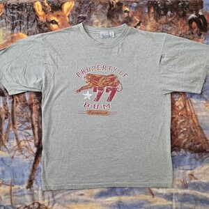 Vintage B.U.M. Equipment 1977 Property of Sportwear Gray Oversized Tee sz XL